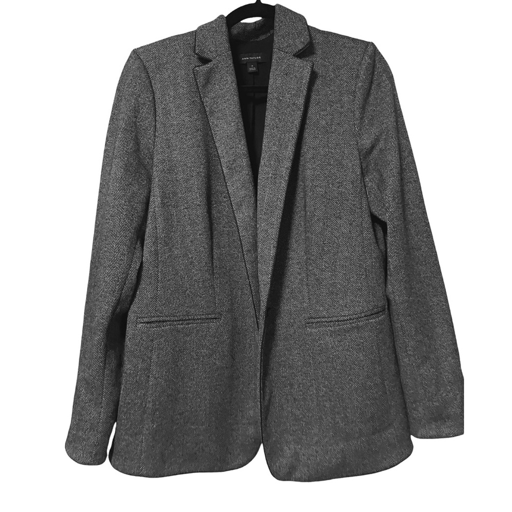 Ann Taylor Herringbone Lined Blazer Size 14